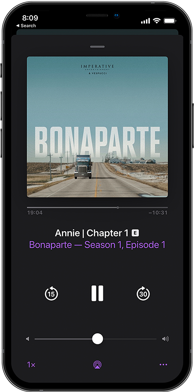iPhone with Bonaparte Podcast